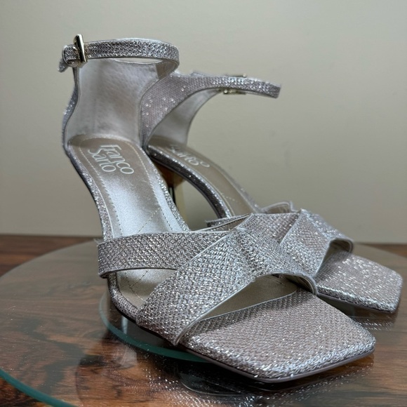 Franco Sarto Rania Ankle Strap Sandal - platinum glitter - size 6.5 - Picture 8 of 16